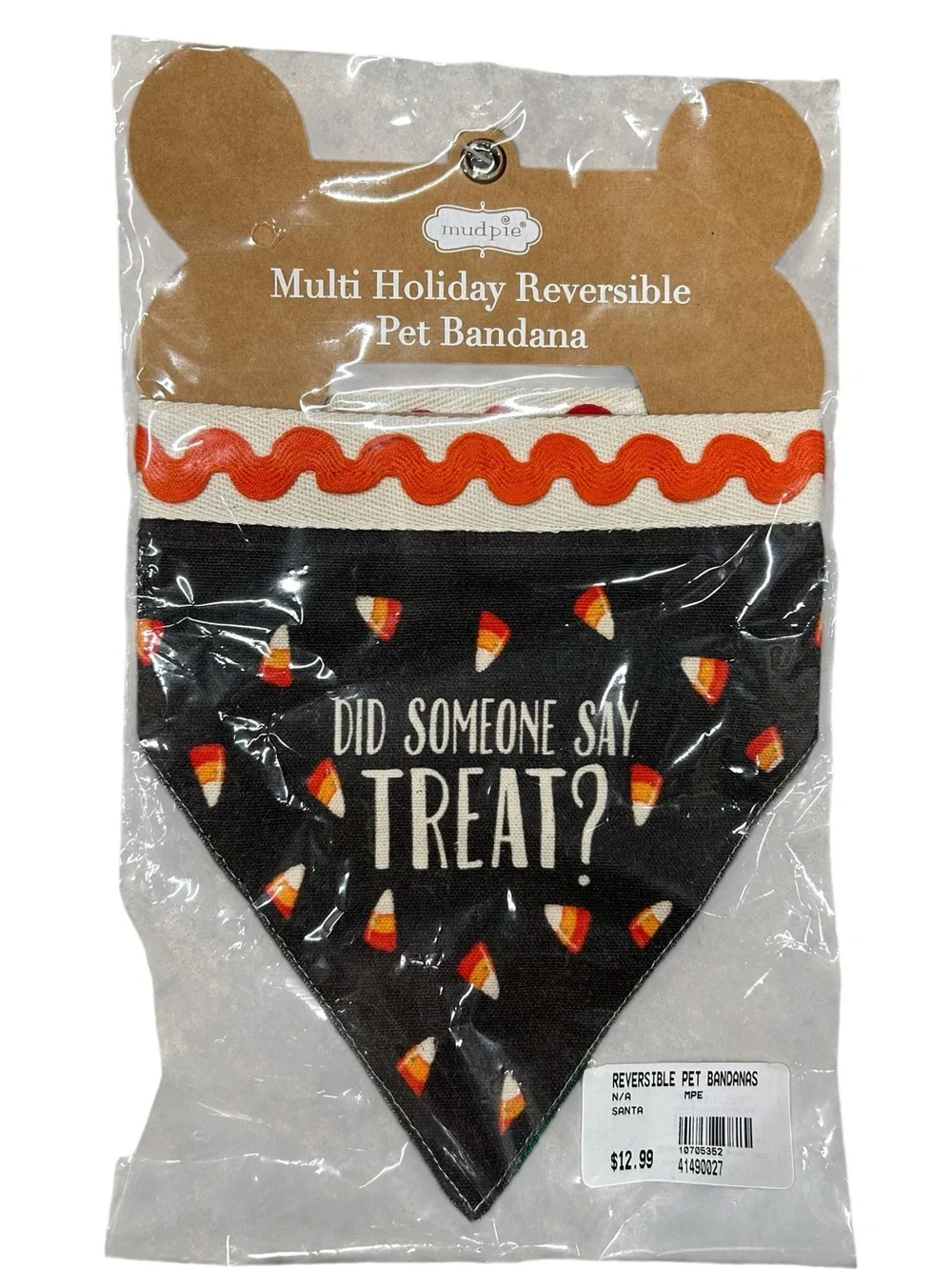 Mud Pie Multi Holiday Reversible Holiday Bandana Halloween Christmas NWT